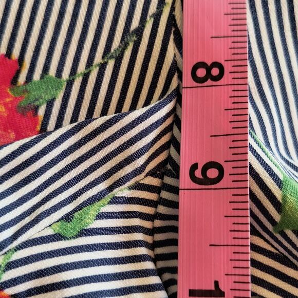 Jules & Leopold Ankle Pants Women's Sz M Multicolor Striped Floral Elastic Waist - Picture 8 of 13